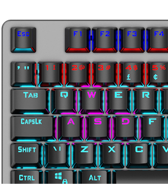 Teclado Cinza e Preto - Detalhes